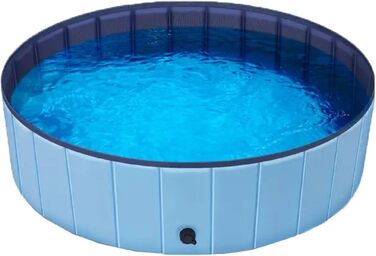 Зручний надувний басейн для собак та котів, 120x30 см, з клапаном для зливу води, неслизький, портативний