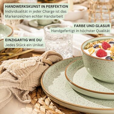 Набір десертних тарілок Sänger Rio Minze (4 шт.) з кераміки, м'ятного кольору | VALUE COLLECTION