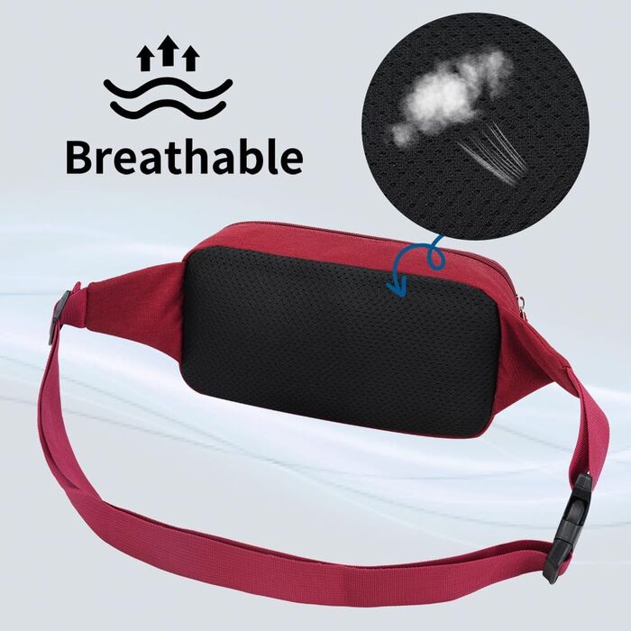 Сумка на пояс для чоловіків та жінок. Спортивна фанна-пак для подорожей, прогулянок з собакою та активного відпочинку (червона)