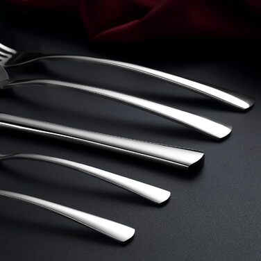 Bestdin Cutlery Set 12 People, 60-Piece Stainless Steel Cutlery Set, Dining Cutlery Set with Knife Fork Spoon, High-Quality Stainless Steel Cutlery, Dishwasher Safe. Silver Polished 60 Piece 60 Piece