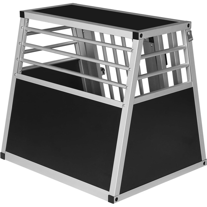 Транспортна переноска для собак та котів EUGAD, алюмінієва, 65x85x71 см, з надійним замком, для подорожей та перевезення в автомобілі, чорна