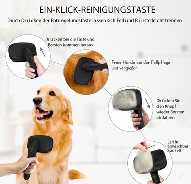 Щітка для собак та котів - самоочисна, легка у чищенні, зменшує випадання шерсті, видаляє волосся. Підходить для великих, середніх та малих тварин з довгою та короткою шерстю. Зелена (чорна, 3 шт. НОВІ)