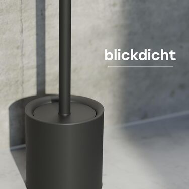 Силіконова щітка для унітазу SAVEGA з нержавіючої сталі - антибактеріальна щітка з тримачем, захист від бризок, чорна