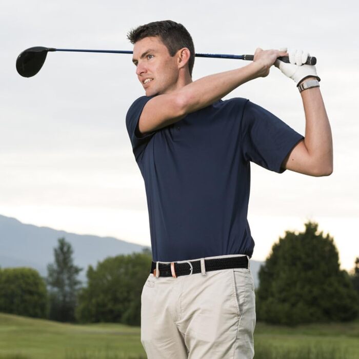 Жінський та чоловічий тканинний ремінь Flintronic, еластичний плетений ремінь, ширина 3.3 см, довжина 107 см (обхват талії 76-115 см), кольори: бежевий+синій