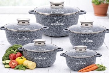 Набір алюмінієвих каструль KlönBerg Premium, 10 предметів