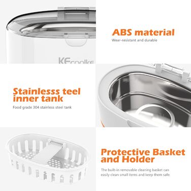 Ультразвукова мийка KECOOLKE 600 мл з цифровим таймером для прикрас, ювелірних виробів, монет та окулярів