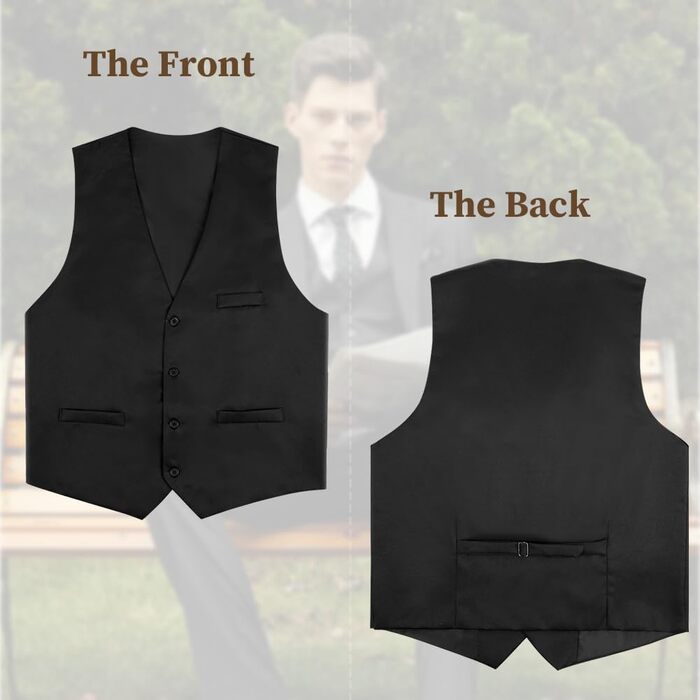 Чоловіча жилетка для весілля, офіційних заходів та ділового стилю, V-подібний виріз, XL