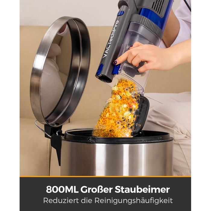 Потужний пилосос Con XL-606-60: 60KPa, 680W, 7м, контейнер 800мл, для твердих поверхонь, помаранчевий