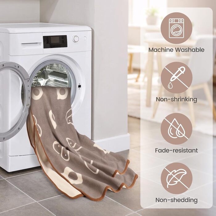 Водонепроникний килимок для собак, 152x127 см, фланель та шерпа, для середніх та великих собак, машинне прання - чорний (100x75 см, коричневий)