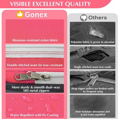 Набір кубиків для пакування валізи Gonex (4 шт), Органайзер для подорожей, Набір сумок для одягу, Колір: Помаранчево-жовтий (Світло-рожевий)