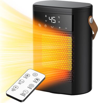 Електричний обігрівач 1500W з осциляцією, захистом від перегріву та перекидання - тихий, швидкий, для дому та офісу