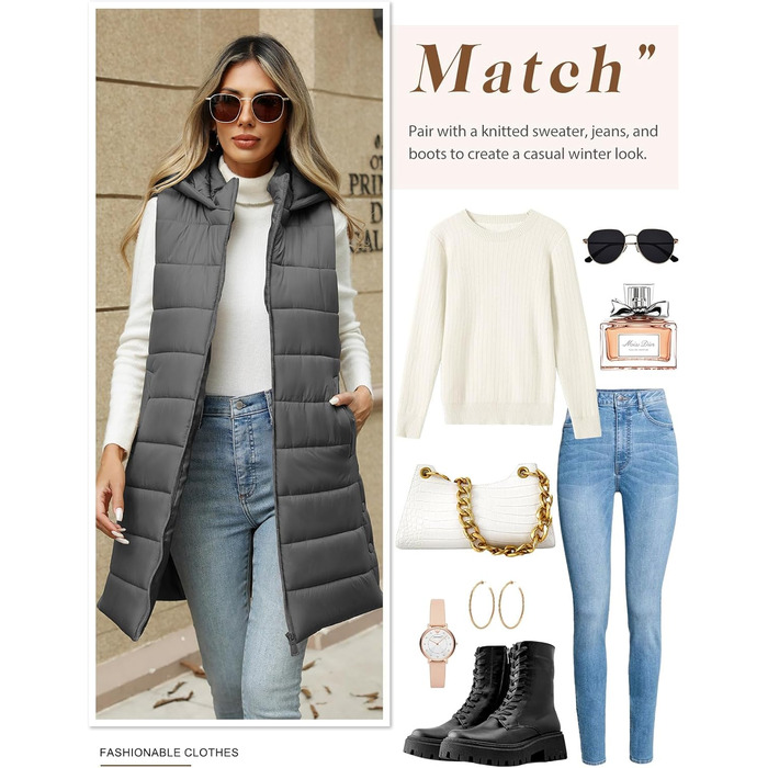 Жіночий пуховик Yuongirl, довгий, з капюшоном, легкий, теплий, для осені/зими (сірий, XL)