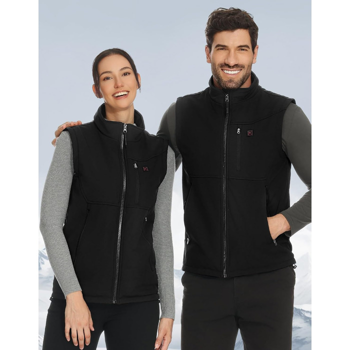 Обогреваемая жилетка KEMIMOTO с функцией App, для мужчин и женщин, с аккумулятором 10000mAh, 4 зоны обогрева, для мотоциклов, рыбалки, катания на лыжах, черный L