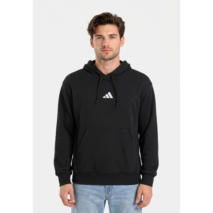 Чоловічий худі Adidas Essential Feelcozy з французьким трикотажем, чорний/білий, розмір XS