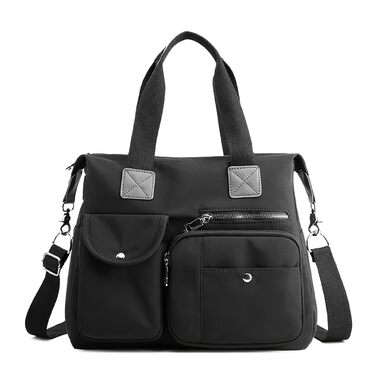 Сумка жіноча DIRRONA велика – містка сумка-шопер для міста, роботи, університету та подорожей, знімний ремінь, чорна