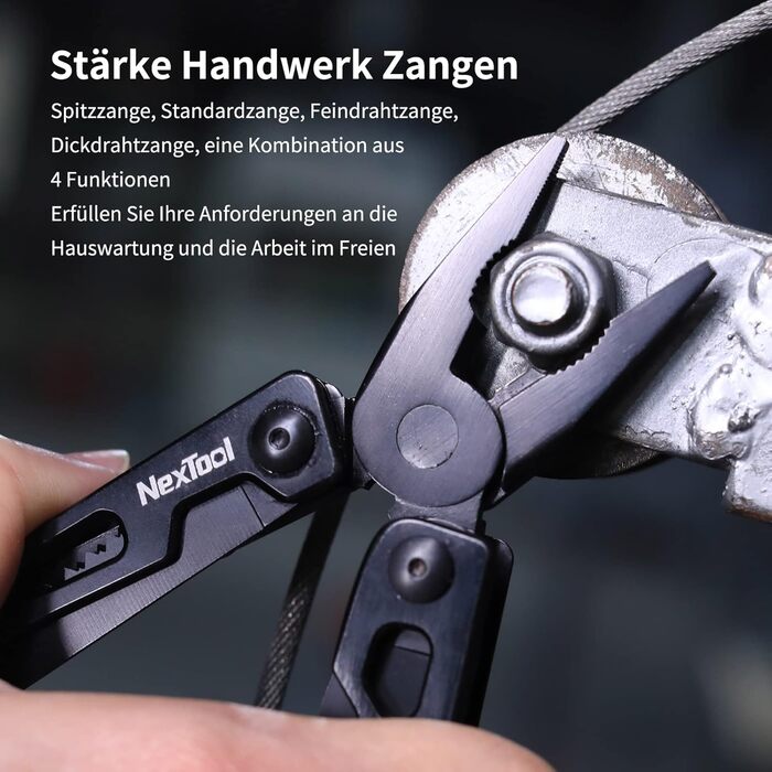 NexTool Multitool, 11-in-1 Multitool Tool, Folding Stainless Steel, Multifunction Tool with Knife, Scissors, Bottle Opener, and Wood Saw, 9 Screwdrivers, Nylon Pouch for Gifts for Men (Pliers)