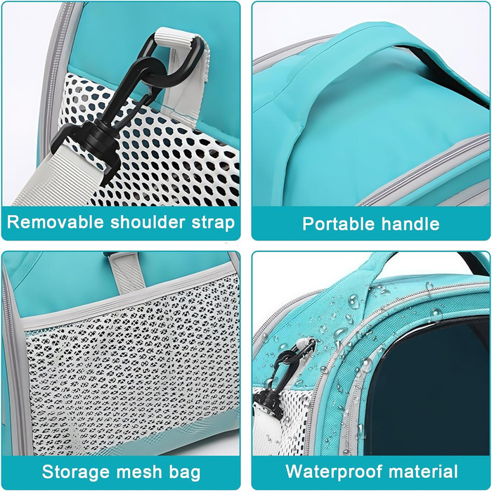 Транспортна сумка для кота та собаки, переноска для тварин з плечовим ременем, 30x27x21 см