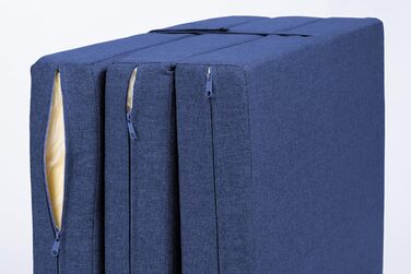 Складаний матрац Sunnypillow Premium 80x195x15 см, три секції, знімний чохол, товстий пінополіуретан, синій – гостьовий, дорожній, складаний матрац для дому та подорожей