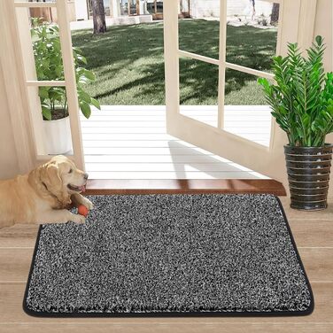 Придверний килимок Pauwer протиковзкий та зносостійкий, мийний килим для входу, тераси, коридору та саду, для дому та вулиці (45x70 см, чорний)