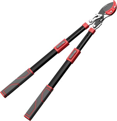 Телескопічний сучкоріз JiveSnip, високопродуктивний, з редукторною передачею, леза SK5 з тефлоновим покриттям, алюмінієві ручки