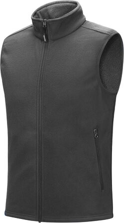 Флісова жилетка чоловіча Outdoor Ventures з довгими рукавами, тепла, вітронепроникна, з підкладкою, зимова жилетка, робоча жилетка для чоловіків з кишенями на блискавці (XL, Dim Gray)