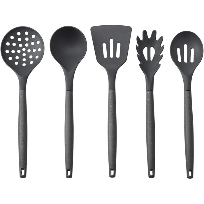 Набір ножів Karaca Gusto 12 предметів з обробною дошкою та кухонними аксесуарами. Ножі з нержавіючої сталі, ергономічні ручки. Кухонний набір, чорний (сірий)