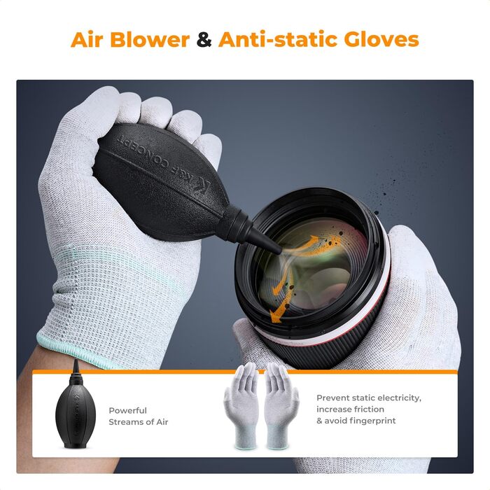 Набір для чищення камер та оптики K&F Concept 23-в-1: DSLR, об'єктиви, фільтри, мобільні телефони