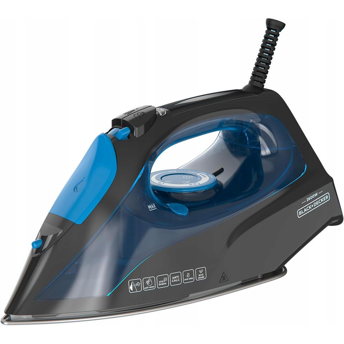 Парова праска BLACK&DECKER BXIR2605E 2600 Вт, потужний паровий удар