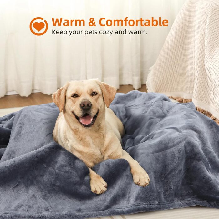 Водонепроникний коврик для собак Nobleza, XXL (203 x 152 см), м'який та пухнастий, для дому та вулиці, підходить для котів, можна прати в пральній машині, двосторонній чохол для дивану, сірий