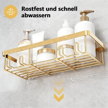 Підставка для душу без свердління, 5 шт. Тримач шампуню для душу з гачками, багаторазовий, самоклеючий, з нержавіючої сталі, органайзер для ванної кімнати, підходить для кухні, ванної, вітальні (сріблястий)