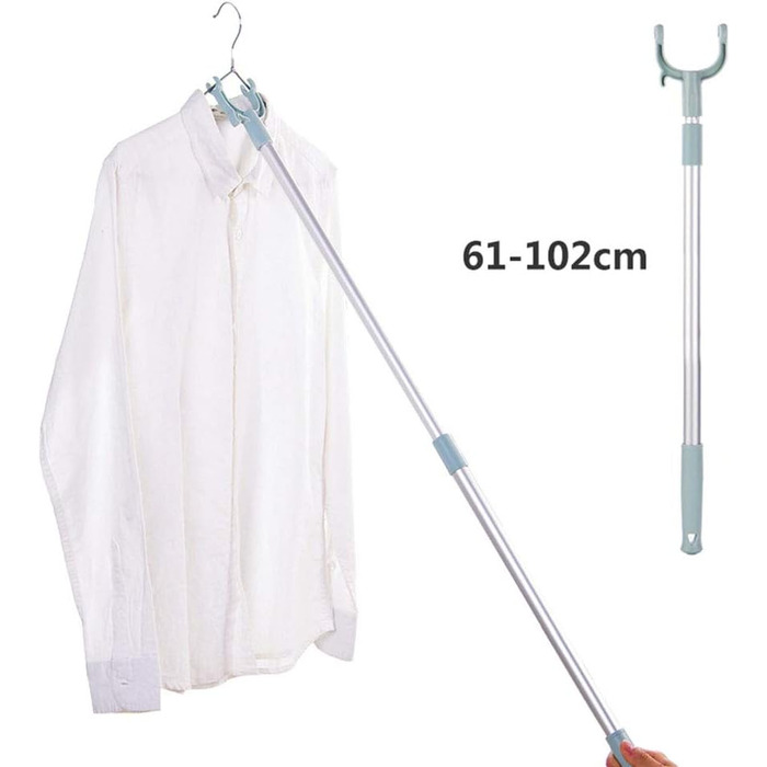 Kagodri Extendable Rods, Adjustable Clothes Hanger with Hook, Aluminum Tube, Clothes Hanger with All-Purpose Hook, a Good Helper at Home for Hanging Shirts, Pants, and Jackets