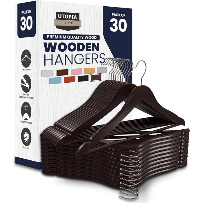 Набір вішалок для штанів та одягу Utopia Home (20 шт.), білий