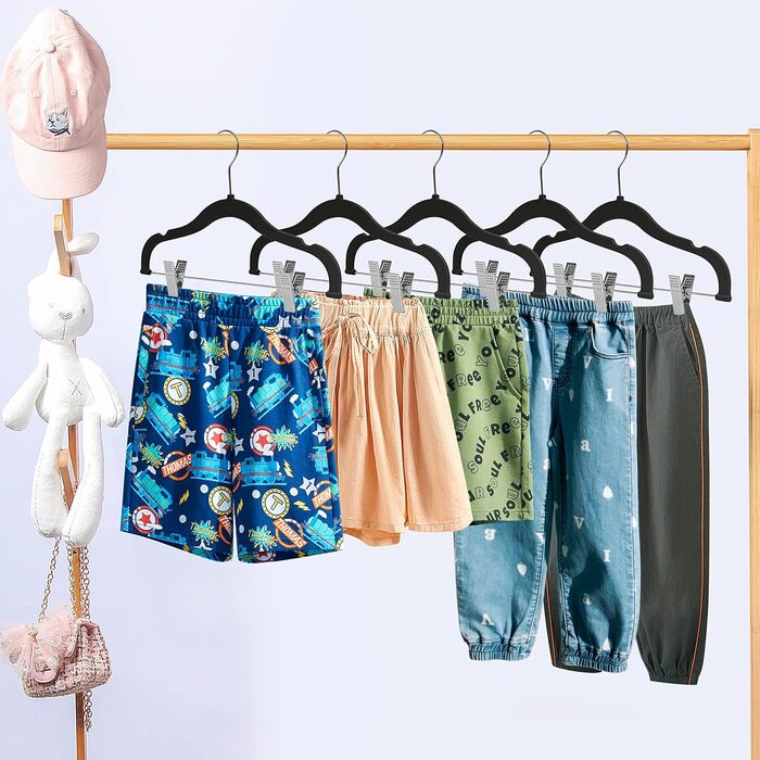 Вішалки для одягу: спідниці, штани, блузки, піджаки, сорочки, легінси. 360° обертання, рожевий/чорний комплект (10 шт.)