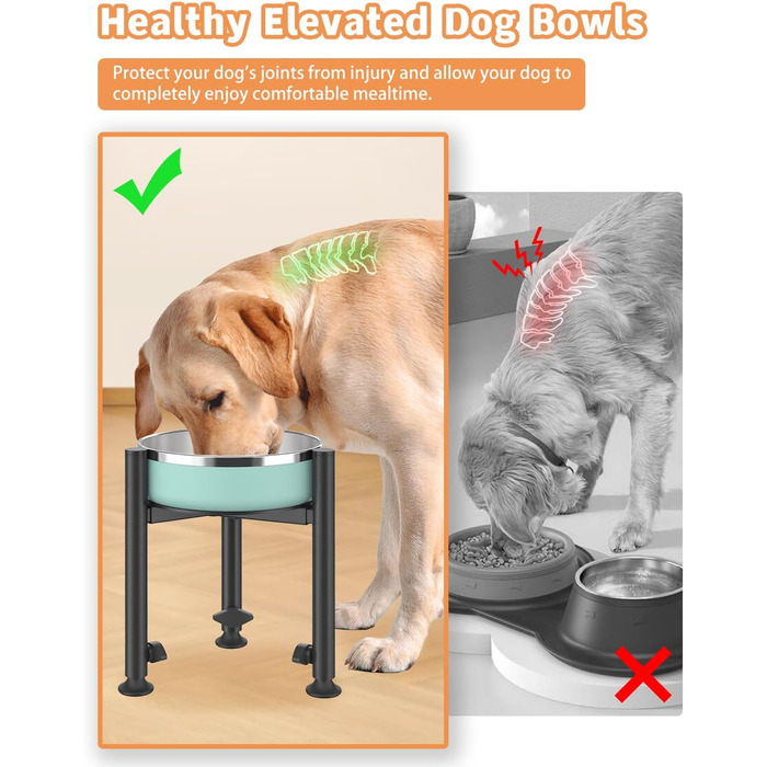 Підставка для годівлі собак з підставкою для лап, регульована по висоті, 15-26 см, металева, для маленьких, середніх та великих собак (тільки підставка)
