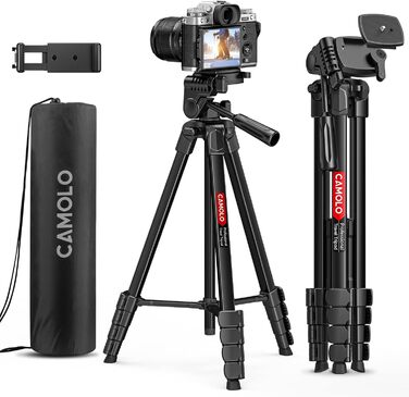 Штатив для камери CAMOLO 67' з сумкою: для фото та відеозйомки, YouTube, Vlogging, DSLR, Android, iPhone