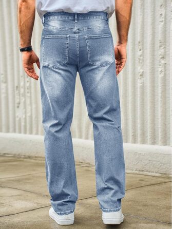 Чоловічі джинси Runcati Regular Fit: світло-блакитні стрейч денім, базові повсякденні штани (S)