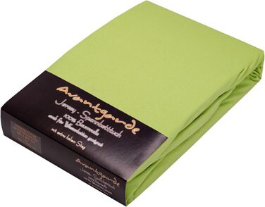 AVANTGARDE Fitted Sheet 140x200cm - 160x220 cm - also suitable for box spring bed & waterbed Premium fitted sheet 100% cotton jersey - approx. 170g/m² - high rib - ÖKO TEX (08 Light Green)
