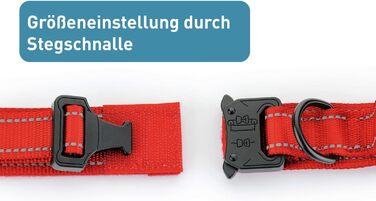 Нашийник для собак PetTec з неопрену та нейлону з ручкою, м'який, водонепроникний, регульований (S-XL), комплект з повідком, червоний