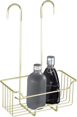 WENKO Thermostat Shower Caddy Model Milo, Shower Shelf for Hanging on the Faucet, Shelf Made of Stainless Steel (Rustproof), 25 x 36 x 14 cm, Gold