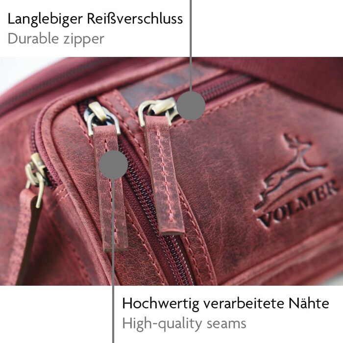 Сумка на пояс Fa.Volmer Palma з екошкіри (Used Look) для жінок та чоловіків | Регульований ремінь до 130 см