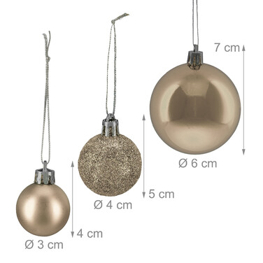 Relaxdays Set of 50 Christmas Baubles