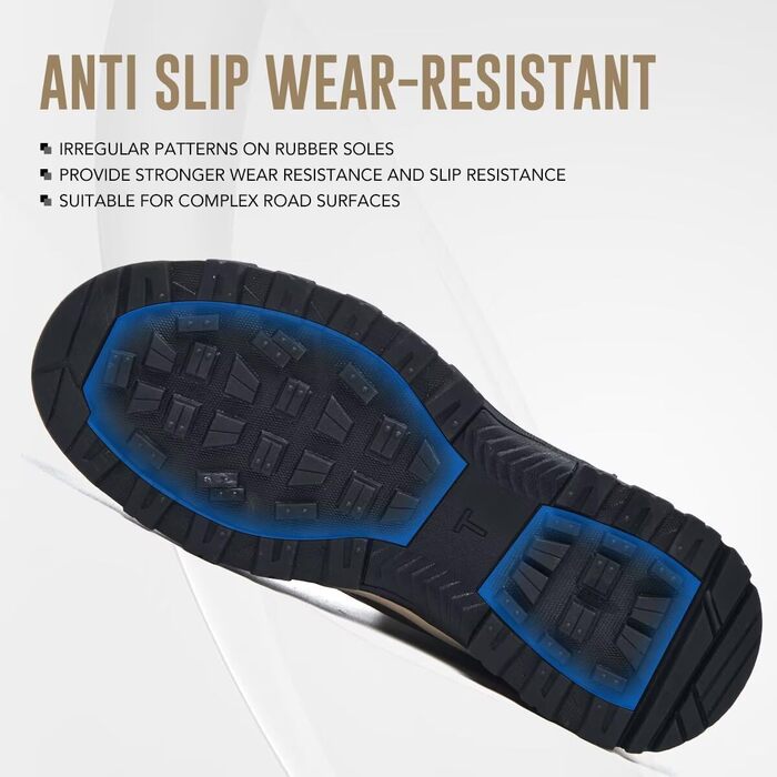 Черевики робочі чоловічі ISOOUS, високі, захисні, з металевим носком, протиковзні, 42 EU, хакі