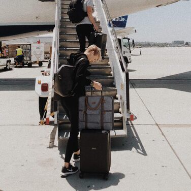 Garment bag for business trips, linen, leather, for men and women