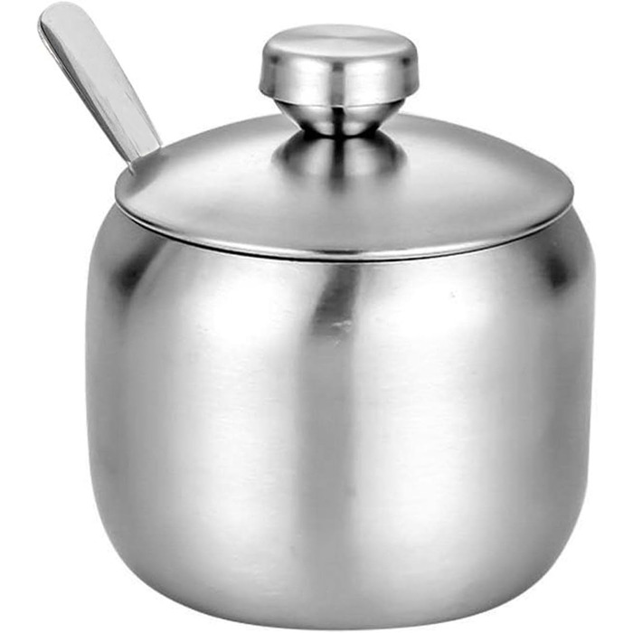 Набір контейнерів для цукру, спецій та солі з кришкою та ложкою | Edelstahl Zuckerdose