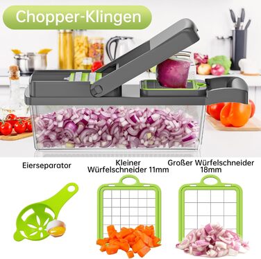 Набір для нарізки овочів Aliansheng 14 в 1: нарізник, кубик-нарізник, тертак для овочів та фруктів