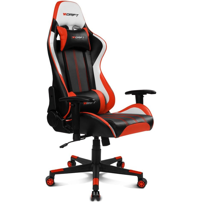 Геймерське крісло Drift Gaming DR175PINK: професійне, чорно-рожеве, екошкіра, регульовані підлокітники, газліфт 4 класу