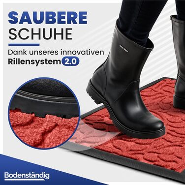 Килимок для дому та вулиці Bodenständig® - міцний, 80x120 см. Ефективно очищає взуття, ідеальний для входу в дім.