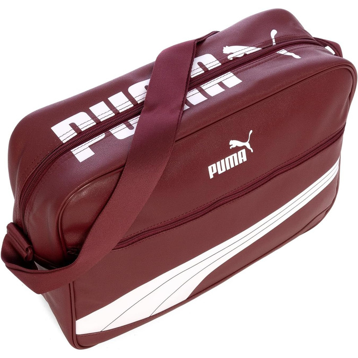 Сумка-месенджер PUMA Campus Reporter Retro унісекс, бордова з білим