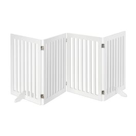 Захисне ворота для собак Relaxdays, 70 x 154 см, розкладне, з ніжками, біле (4 панелі)