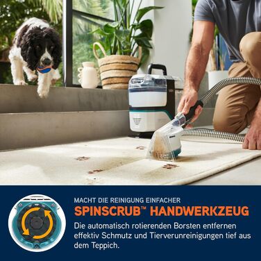 Vax SpotWash Max Pet Edition: Потужний мийник для килимів та м'яких меблів з технологією SpinScrub, 2,8L XL-резервуар, глибоке очищення для тварин, диванів та твердих підлог